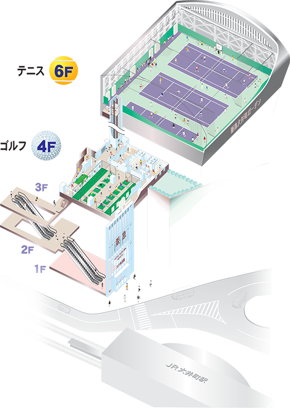 阪急大井テニス&ゴルフスクール フロアマップ